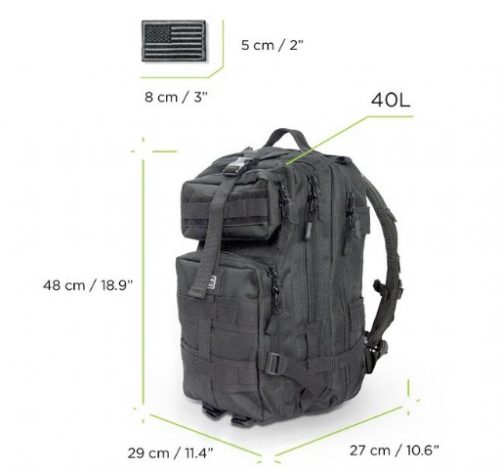 40l backpack dimensions