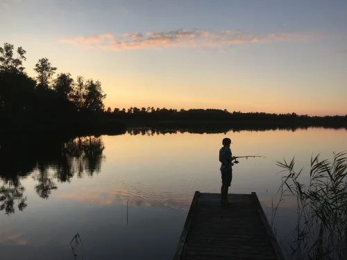 Natural lake fishing