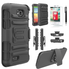LG OPTIMUS L90 CASE, 3 IN 1 BELT CLIP CASE + SCREEN PROTECTOR