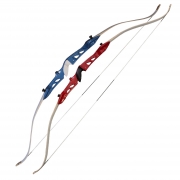 SAS Explorer Metal Riser Takedown Recurve Bow Blue or Red w/ White Limbs 66″ AMO